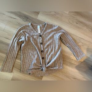 Stylish Beige Button-Down Women's Top